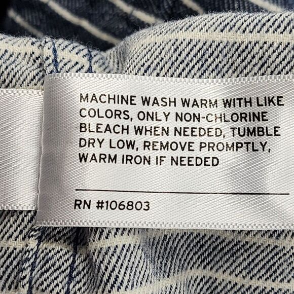 NEW Duluth Trading Free Swingin Flannel Shirt Men Large Tall Blue Stripe NWT‎ - Picture 9 of 10